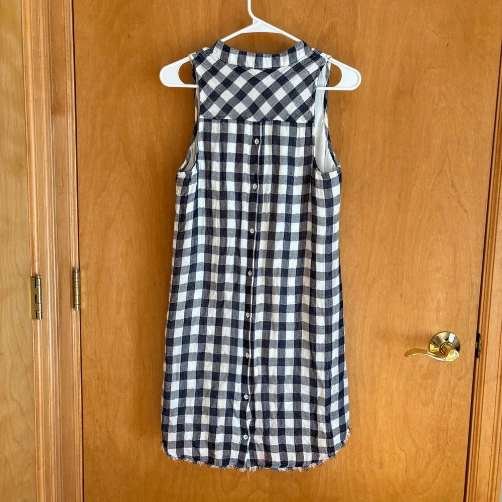 Cloth & Stone Gingham Check‎ Sleeveless Button Front Dress XS - Picture 3 of 6